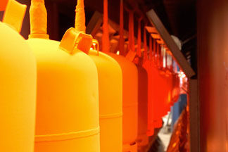 gas bottle powder coating