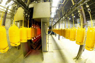 13kg gas cylinder refurbishment powder coating